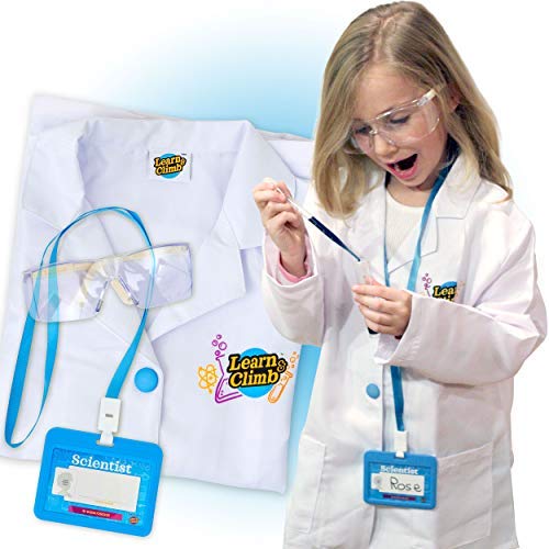 Lab Coat for Kids Children's lab Coat with Goggles Personalized ID Great Toy for Science Projects Experiments