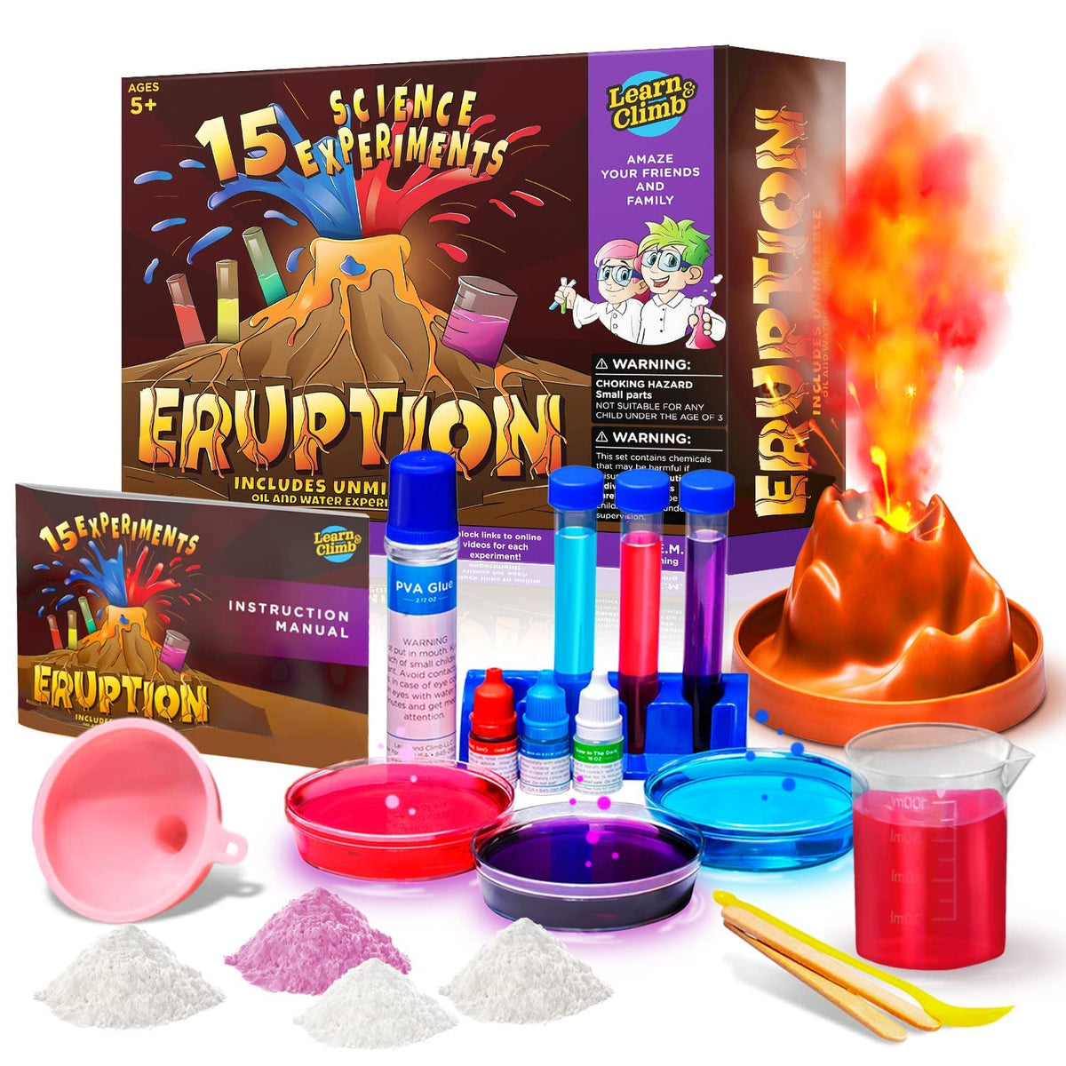 Learn & Climb [Sponsored]Kids Science Set - Over 60 Experiments Kit, How-To DVD