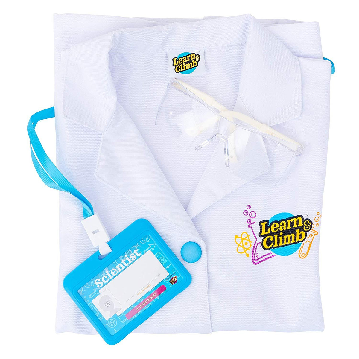 Learn & Climb Kids Science Kit with Lab Coat Gift Set - Over 20 Experiments for Kids 4-6