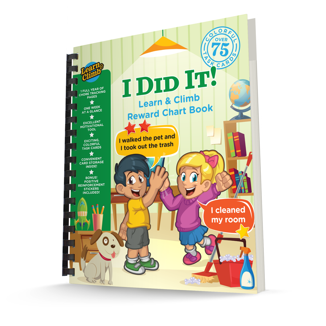 Learn & Climb Reward Chart Book™ | Kids Weekly Responsibility & Behavior Tracking Book with Stickers
