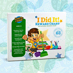 Kids Behavior Reward Chart - 63 Chores as Potty Train, & More. “Thick Magnetic” Responsibility Chart Board/Tasks-for Multiple Kids