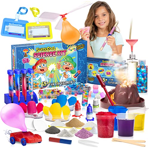 Learn & Climb Kids Science Kit with Lab Coat Gift Set - Over 20 Experiments for Kids 4-6