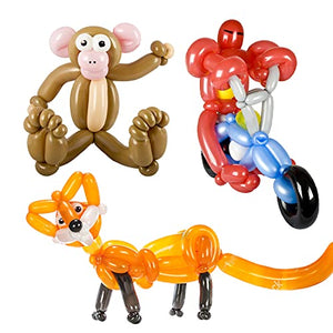 100 Premium Twisting Balloons – Refill Kit for Balloon Animals Art. Long Sculpting balloons for Professionals