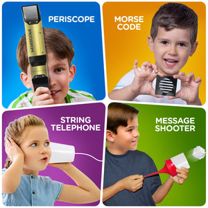 Kids Spy Kit, Explore 15 Secret Missions & Create 14 Detective Gadgets - Birthday & Holiday Gift for 7, 8,9,10 Year-Old Boy