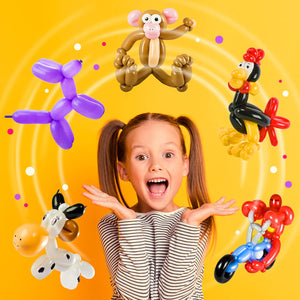 Balloon Animal Kit, Complete Twisting &amp; Modeling balloon Kit with 100 Balloons for balloon animals, Balloon Pump, and DVD &amp; More. Great Gift for Boys, Girls &amp; Teens