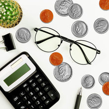 Learn & Climb Play Money Coins for Kids - 10 Half Dollars, 50 Quarters, 50 Dimes, 50 Nickels, 50 Pennies