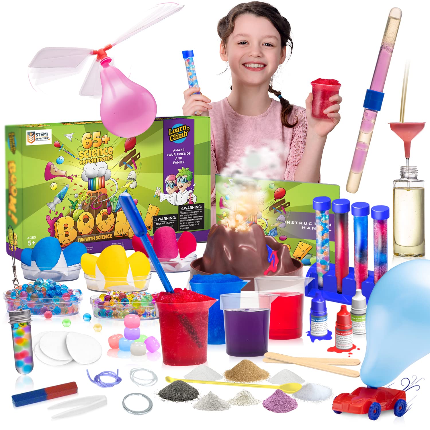Learn & Climb [Sponsored]Kids Science Set - Over 60 Experiments Kit, How-To DVD