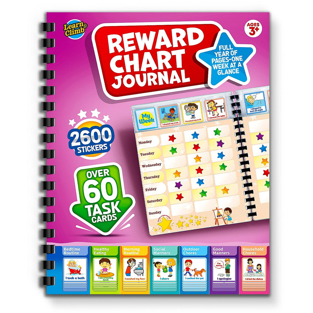 Learn & Climb Reward Chart Book™ - Reward & Behavior Journal for Kids - Weekly Chart