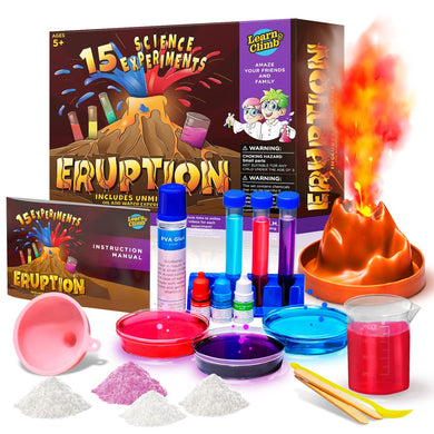 Learn & Climb Erupting Volcano Science Kit for Kids- 15 Experiments!