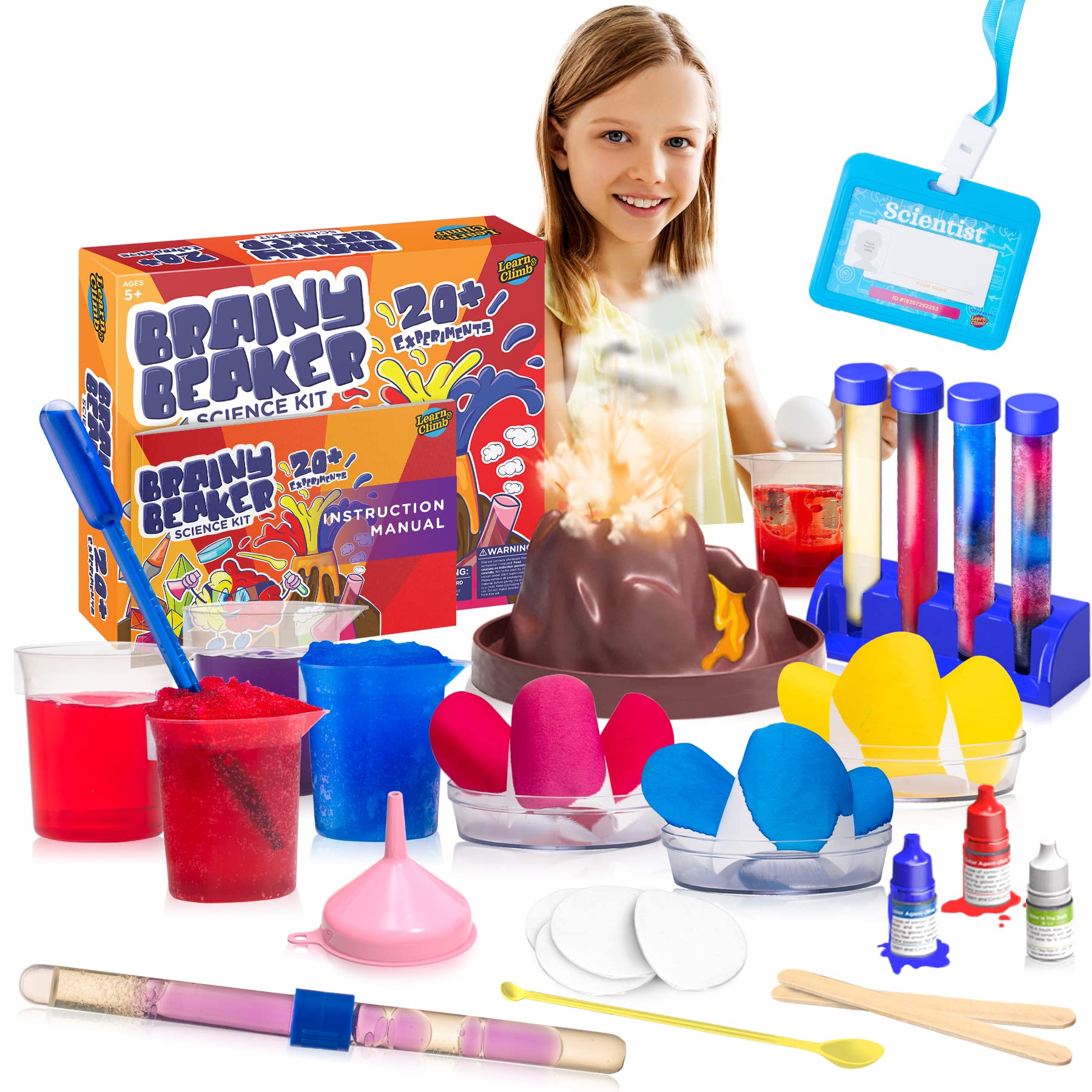 Learn & Climb 21 Science Experiments for Kids - Science Kit Gift Set 