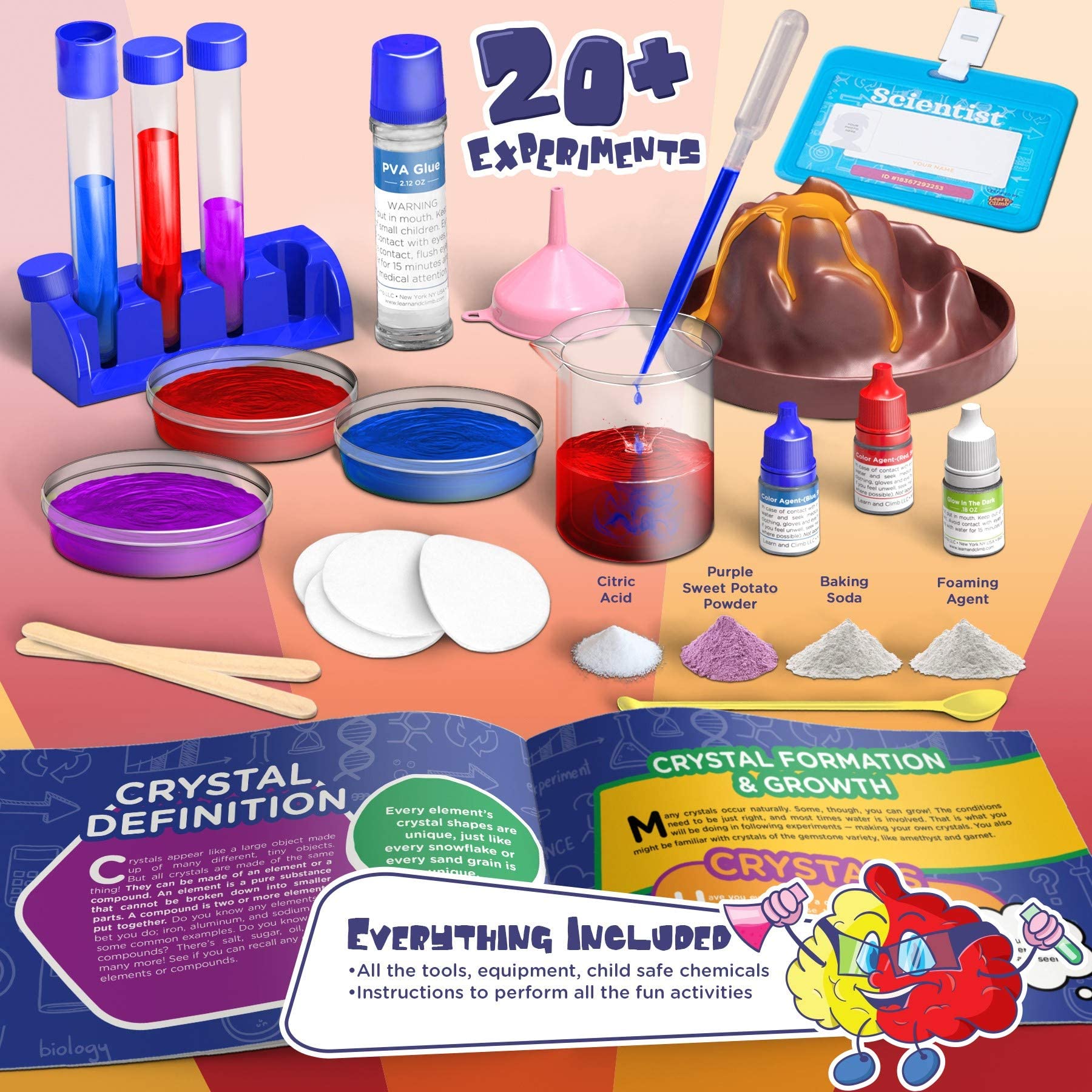 Learn & Climb 21 Science Experiments for Kids - Science Kit Gift Set 