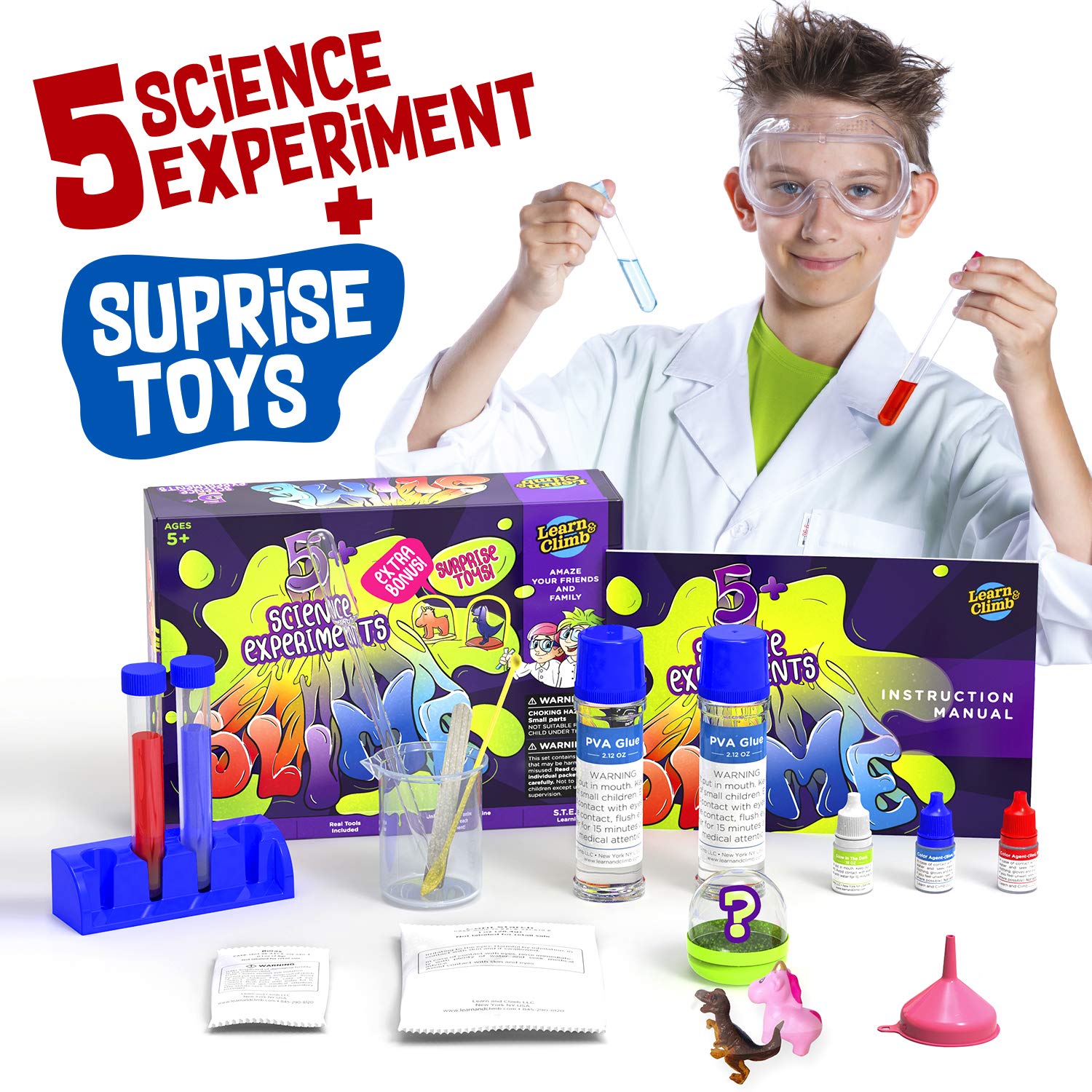 Make Your own Slime lab Kit. 5+ Science Experiments. Great Gifts for G –  Learn & Climb