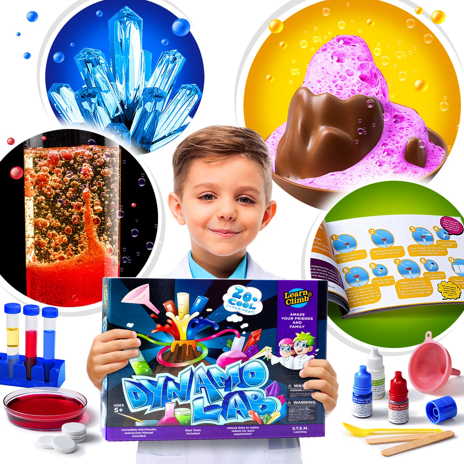 Science Kit for Kids - 21 Experiments Science Set, Great Gifts for Kid –  Learn & Climb