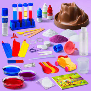 Science Kit with 60+ Mega Science Experiments for Kids, Instructional DVD and Manual. Complete 55 Piece Science Lab Kit, Volcano, Crystals, Slime Lab and More Educational, Fun Activities