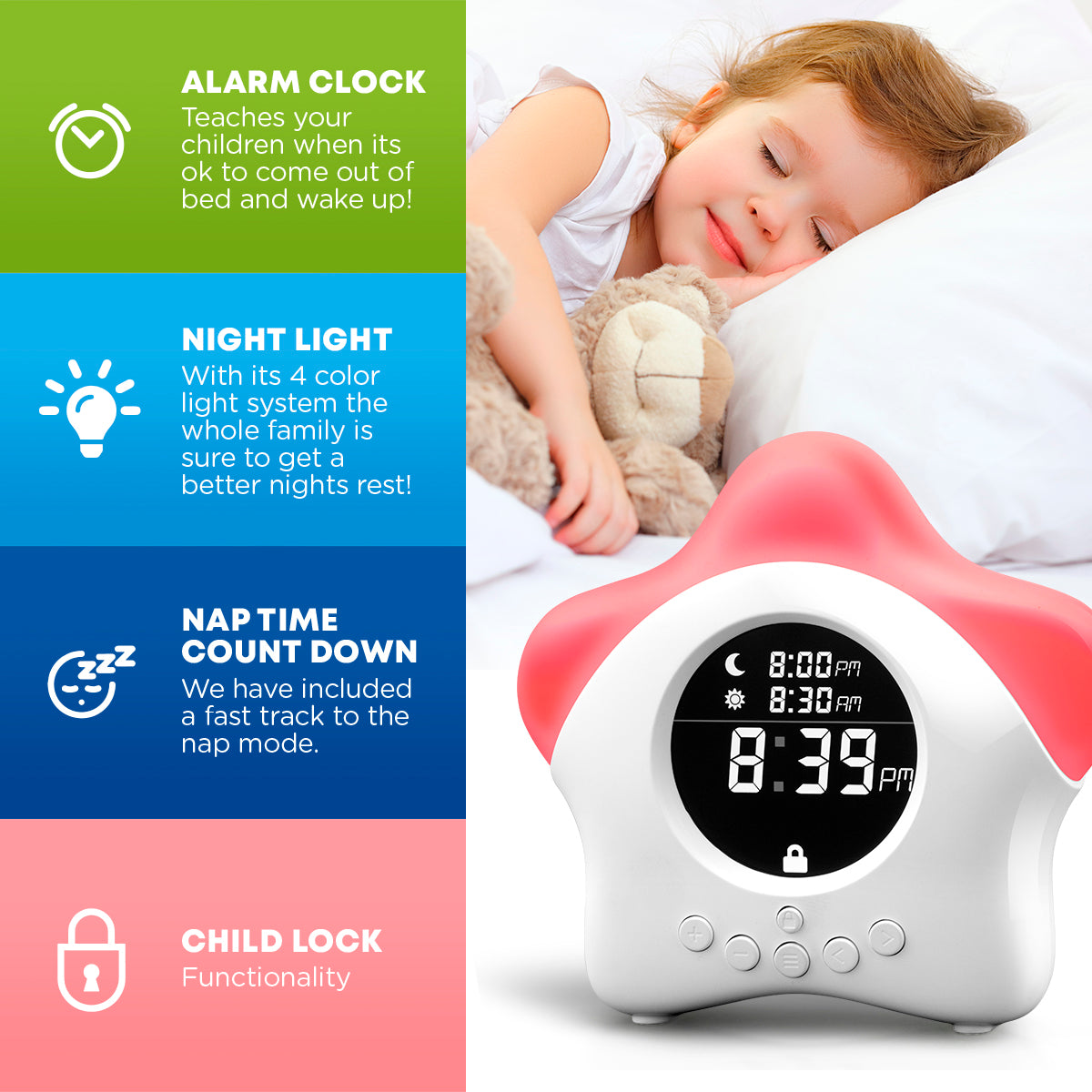 Kids Ok to Wake Clock for Kids - Toddler Sleep Training Clock, Night L ...