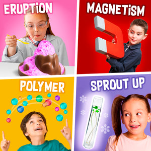 Science Kit with 60+ Mega Science Experiments for Kids, Instructional DVD and Manual. Complete 55 Piece Science Lab Kit, Volcano, Crystals, Slime Lab and More Educational, Fun Activities