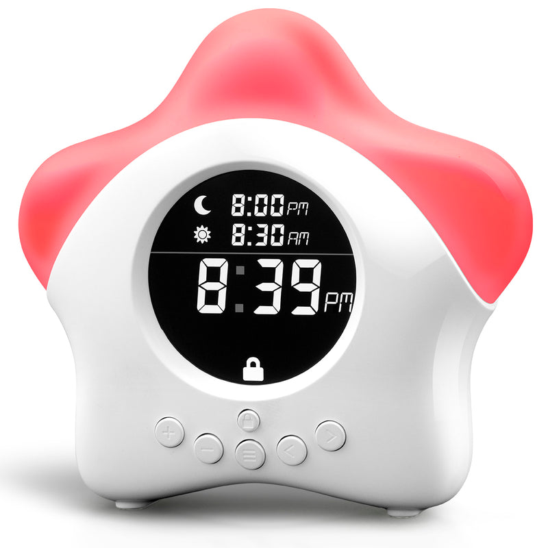 Ok To Wake Clock Für Kinder – Schlaf-Training-Uhr Mit 10 Farb-Nachtlicht, Dual-Wecker, Katzen-Design – Für Mädchen & Jungen