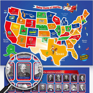 Magnetic USA Map Puzzle & President Puzzle for Kids
