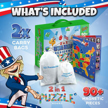 Magnetic USA Map Puzzle & President Puzzle for Kids