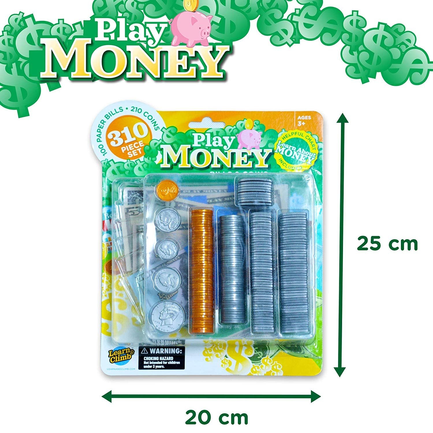 play money set dollar tree Kids Play Fake Money Set Bills & Coins – Learn & Climb