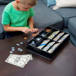 Learn & Climb - Realistic Play Money Set for Kids | Pretend Dollar Bills & Coins to Learn Cash Counting | Children’s Credit & Debit Cards Plus Realistic Checkbook | Teach Real Skills While Playing!